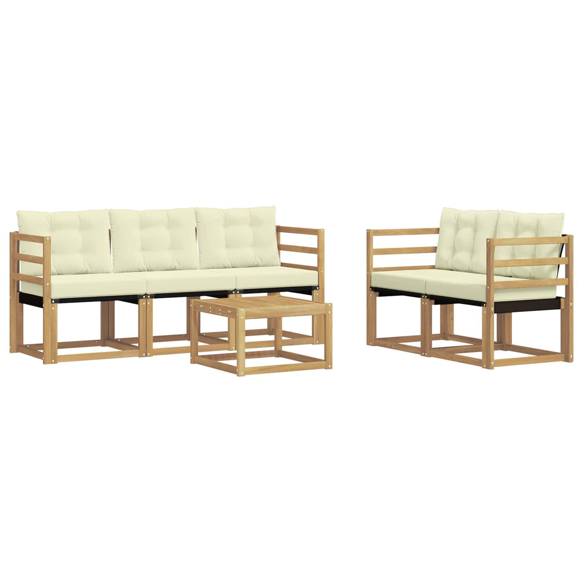 Outdoor-Sofagarnitur 6 stk. Weiß und Creme
