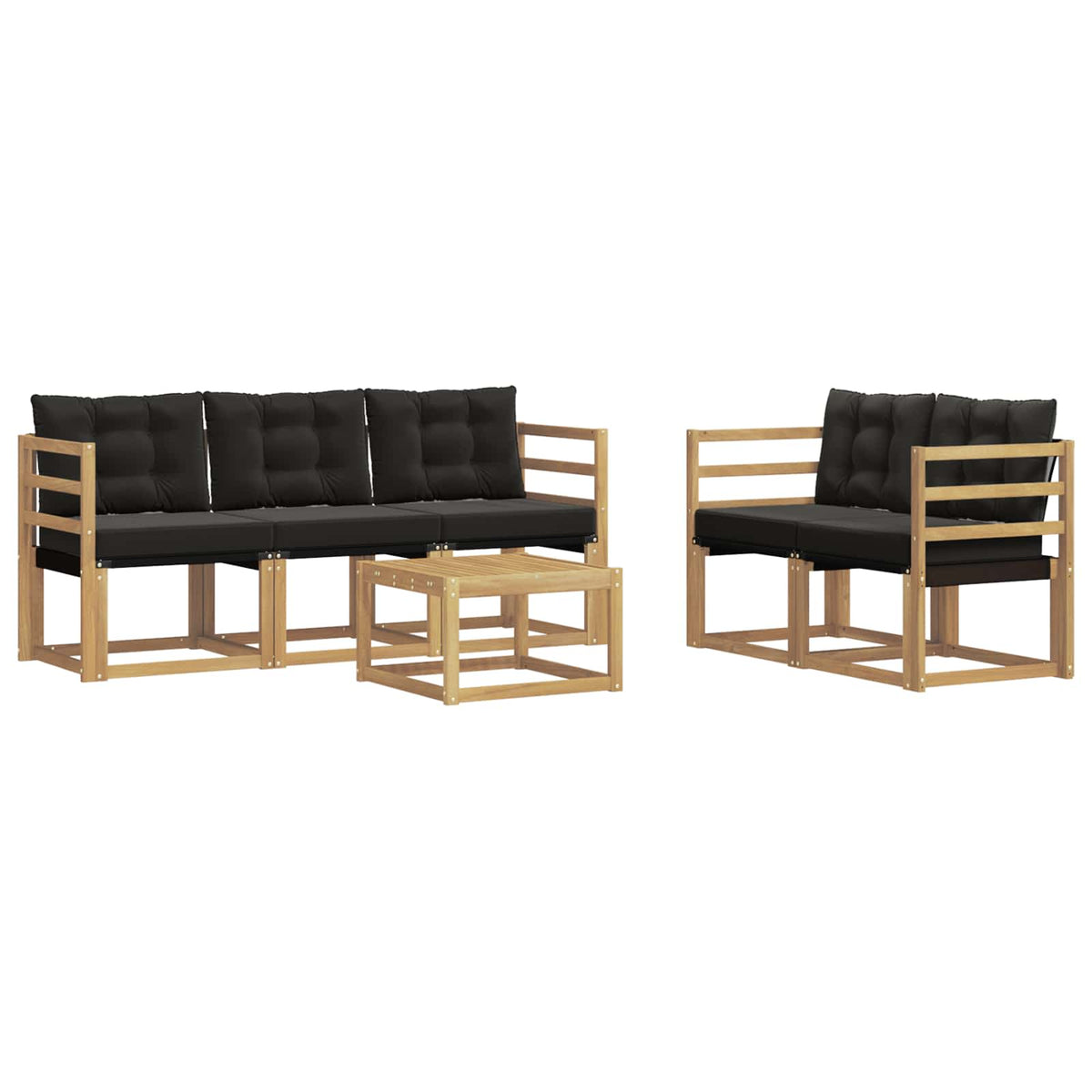 Outdoor-Sofagarnitur 6 stk. Weiß und Schwarz