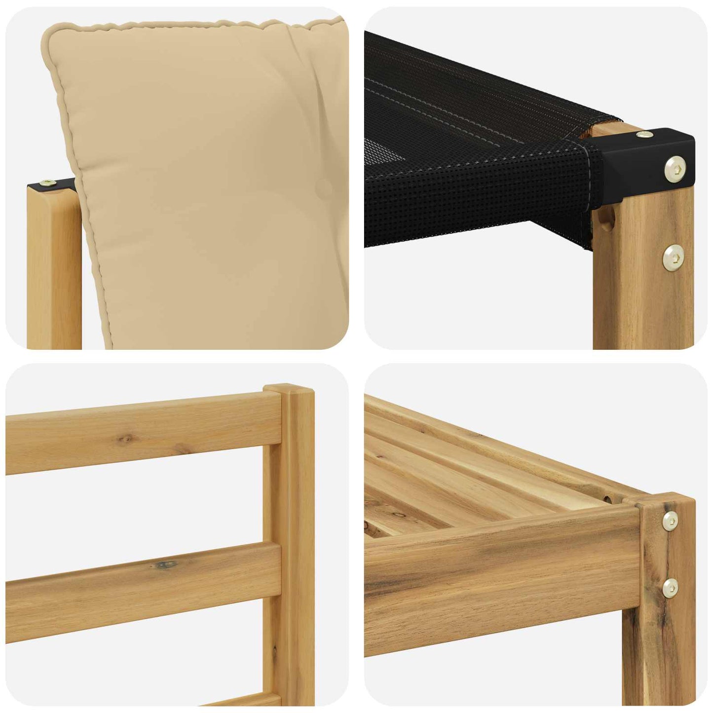 Outdoor-Sofagarnitur mit Kissen 6 pcs Weiß und Beige
