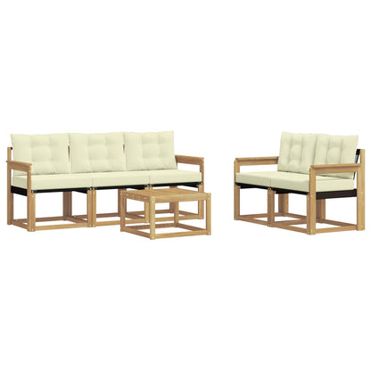 Outdoor-Sofagarnitur 6 stk. Weiß und Creme