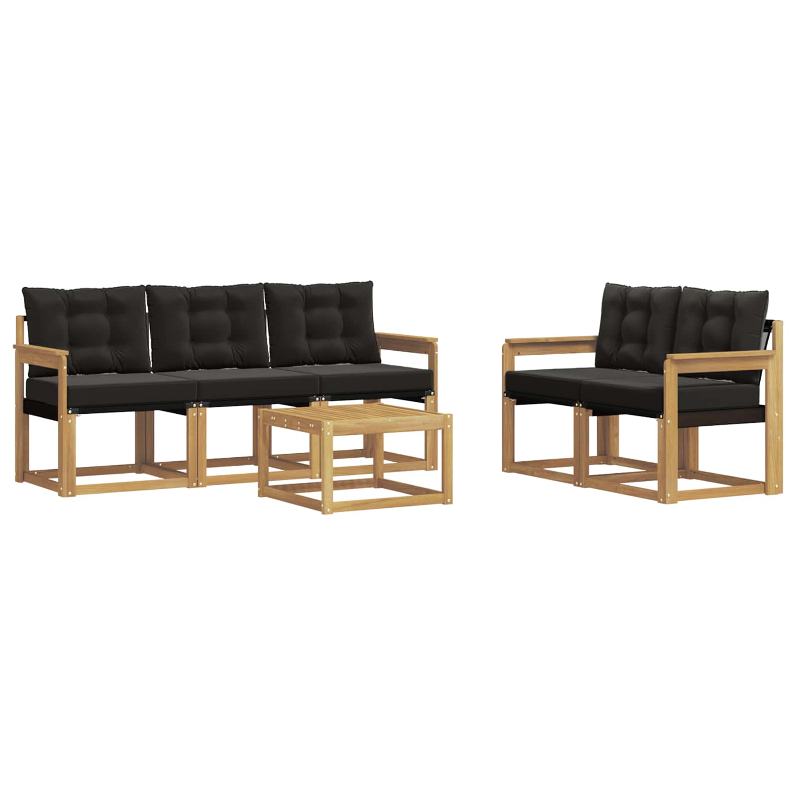 Outdoor-Sofagarnitur mit Kissen 6 pcs Weiß und Schwarz