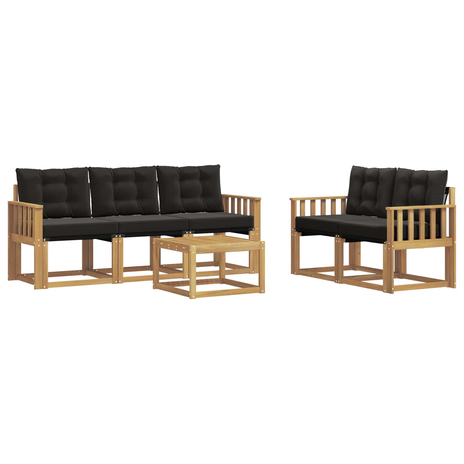 Outdoor-Sofagarnitur 6 stk. Weiß und Schwarz
