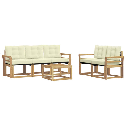 Outdoor-Sofagarnitur 6 stk. Weiß und Creme