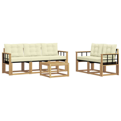 Outdoor-Sofagarnitur 6 stk. Weiß und Creme
