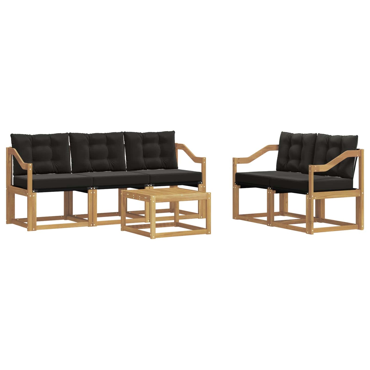 Outdoor-Sofagarnitur mit Kissen 6 pcs Weiß und Schwarz