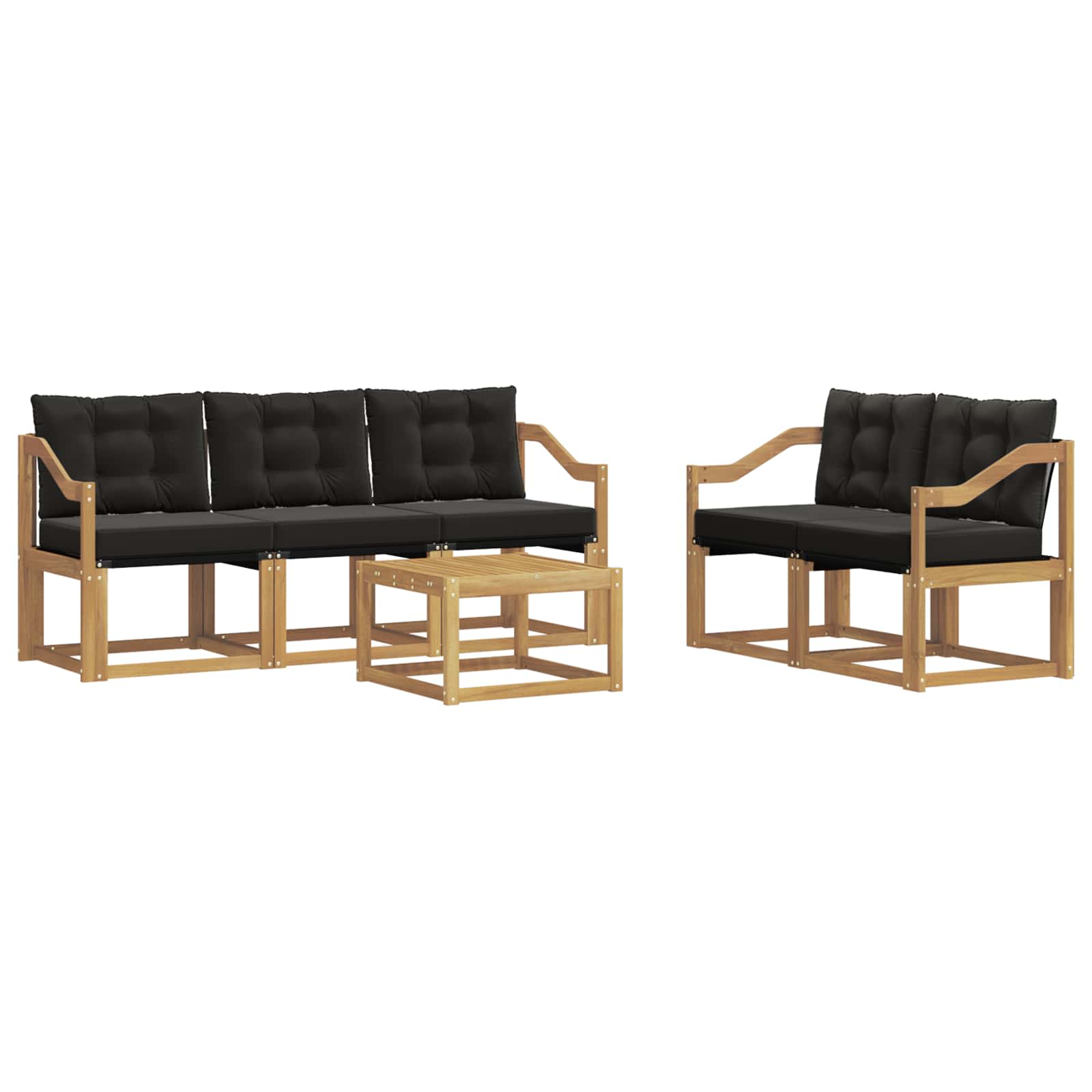 Outdoor-Sofagarnitur mit Kissen 6 pcs Weiß und Schwarz