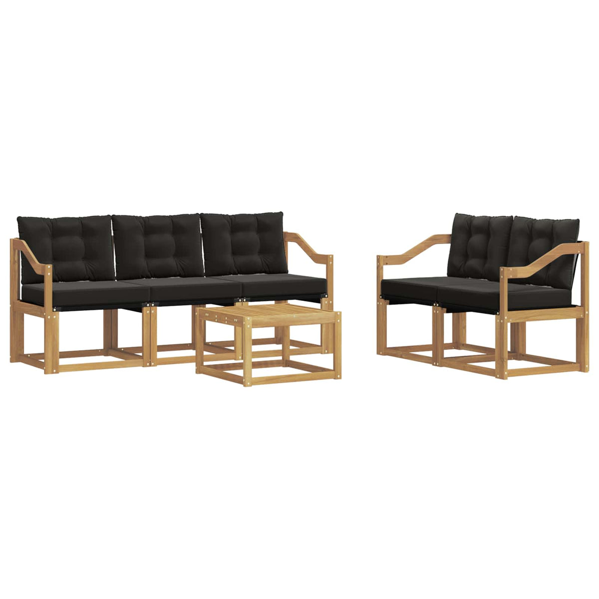 Outdoor-Sofagarnitur 6 stk. Weiß und Schwarz