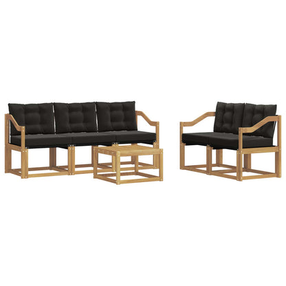 Outdoor-Sofagarnitur 6 stk. Weiß und Schwarz