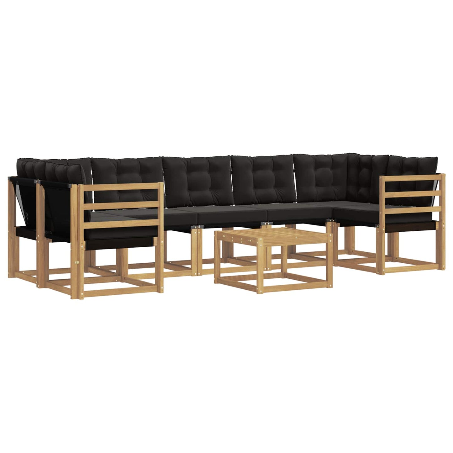 Outdoor-Sofagarnitur mit Kissen 8 pcs Weiß und Schwarz