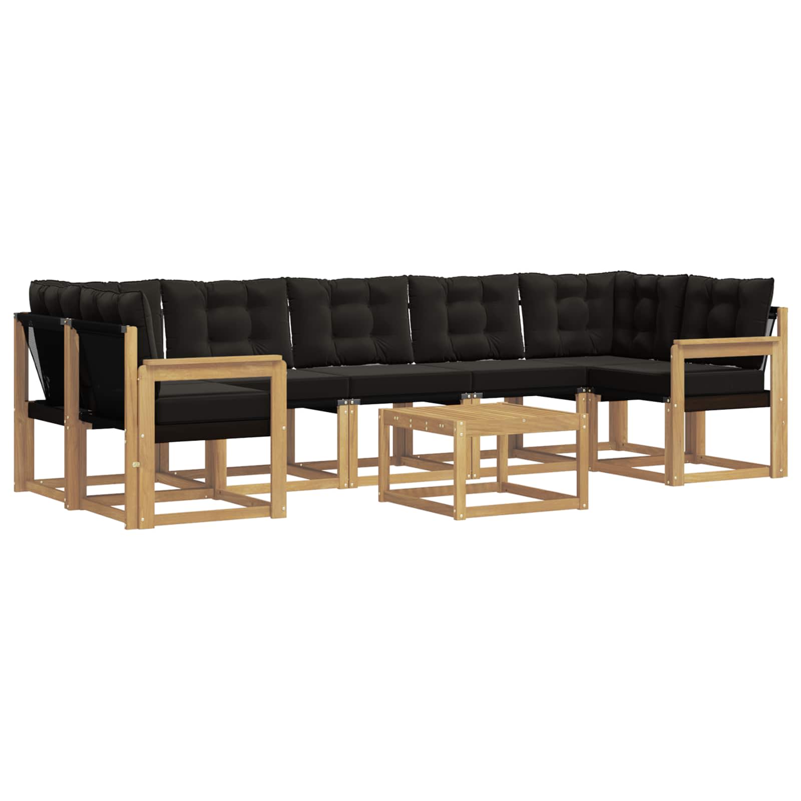 Outdoor-Sofagarnitur mit Kissen 8 pcs Weiß und Schwarz