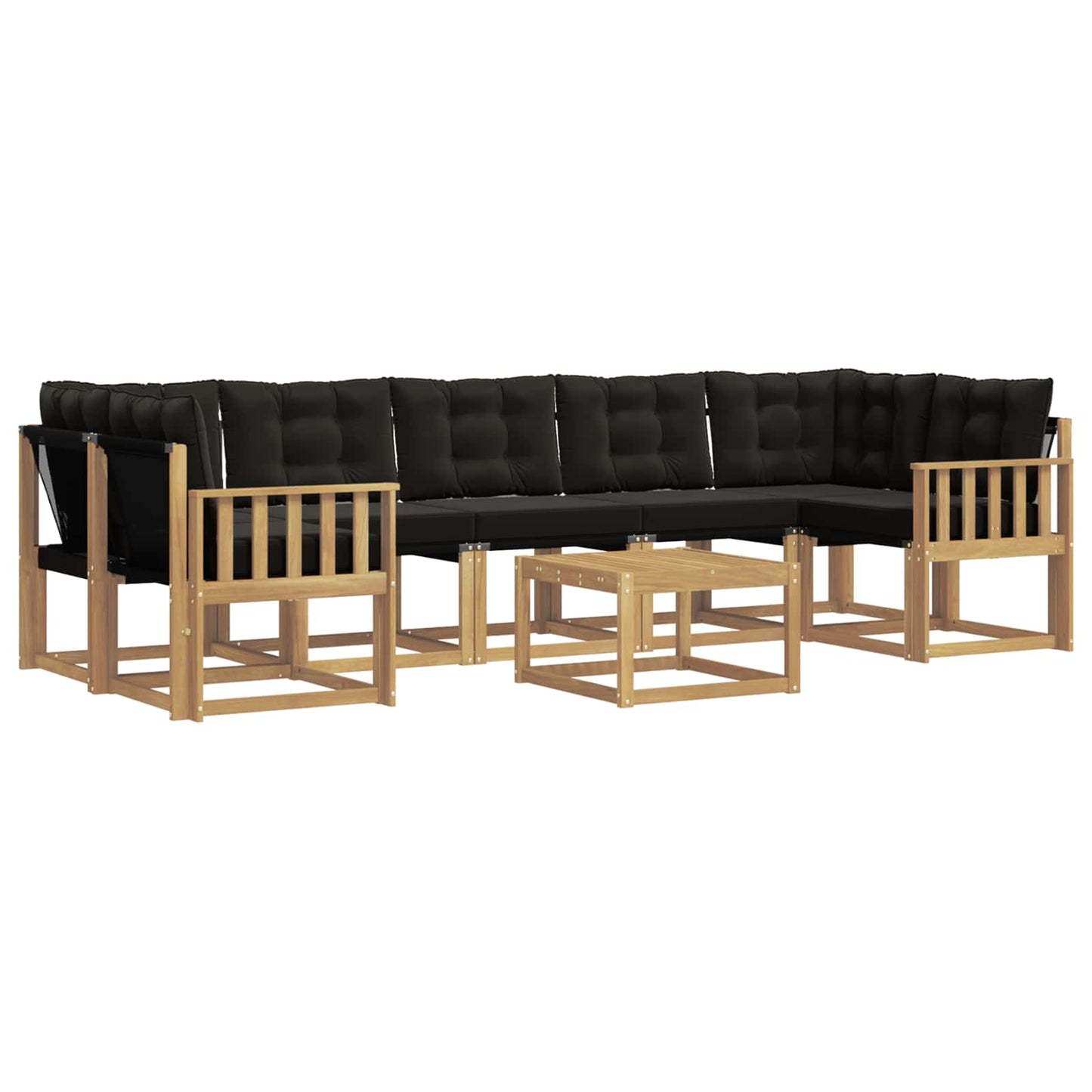 Outdoor-Sofagarnitur mit Kissen 8 pcs Weiß und Schwarz
