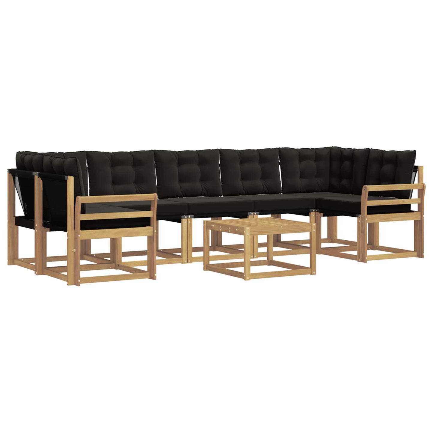 Outdoor-Sofagarnitur mit Kissen 8 pcs Weiß und Schwarz