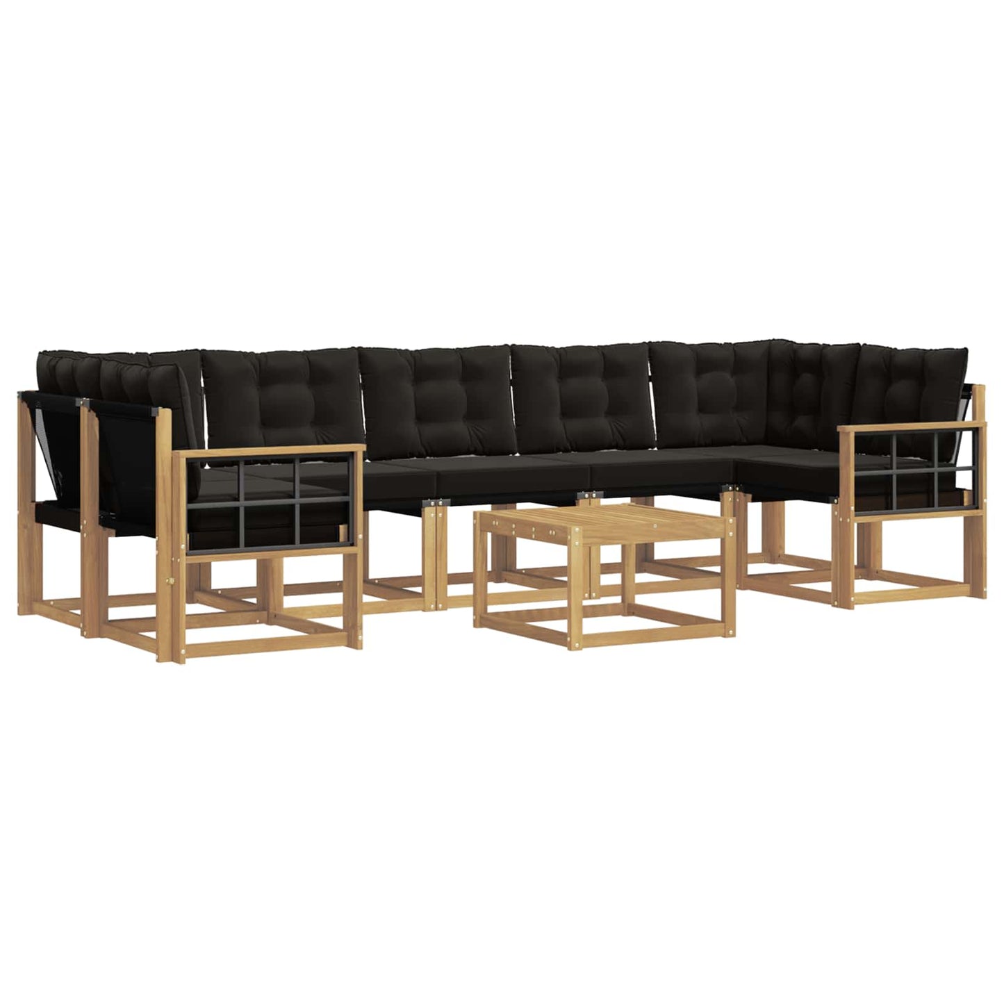 Outdoor-Sofagarnitur mit Kissen 8 pcs Weiß und Schwarz