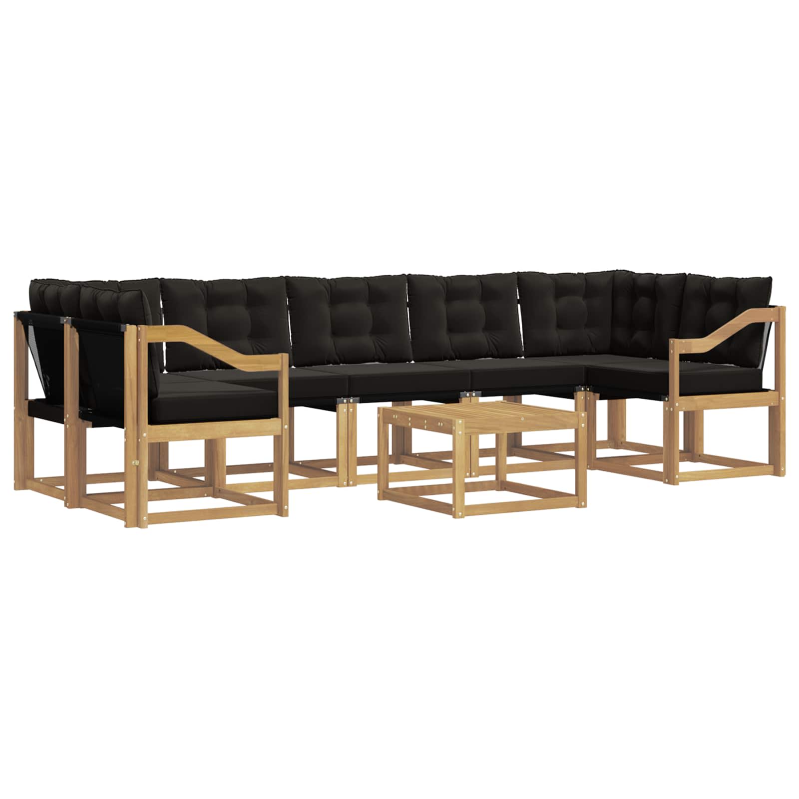 Outdoor-Sofagarnitur mit Kissen 8 pcs Weiß und Schwarz