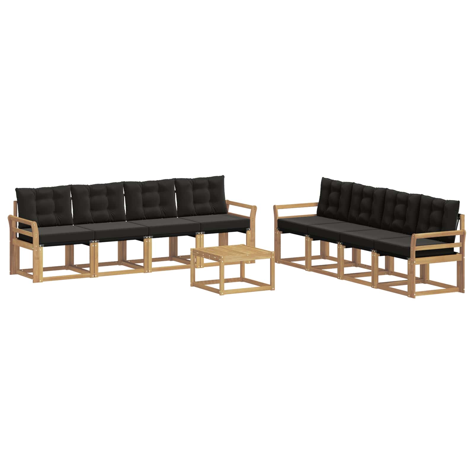 Outdoor-Sofagarnitur 9 stk. Weiß und Schwarz