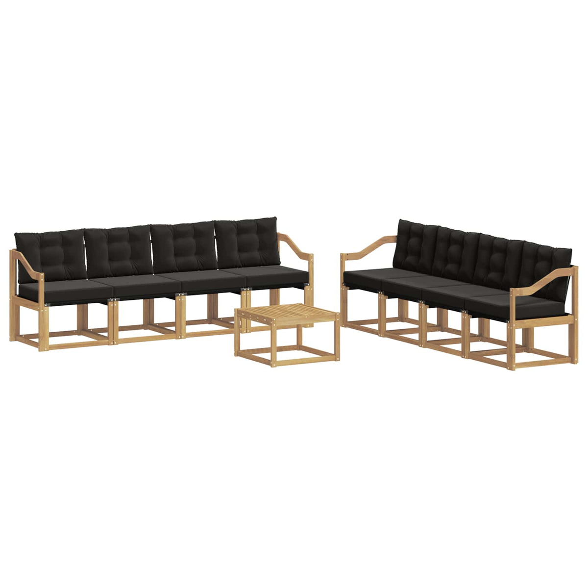 Outdoor-Sofagarnitur 9 stk. Weiß und Schwarz
