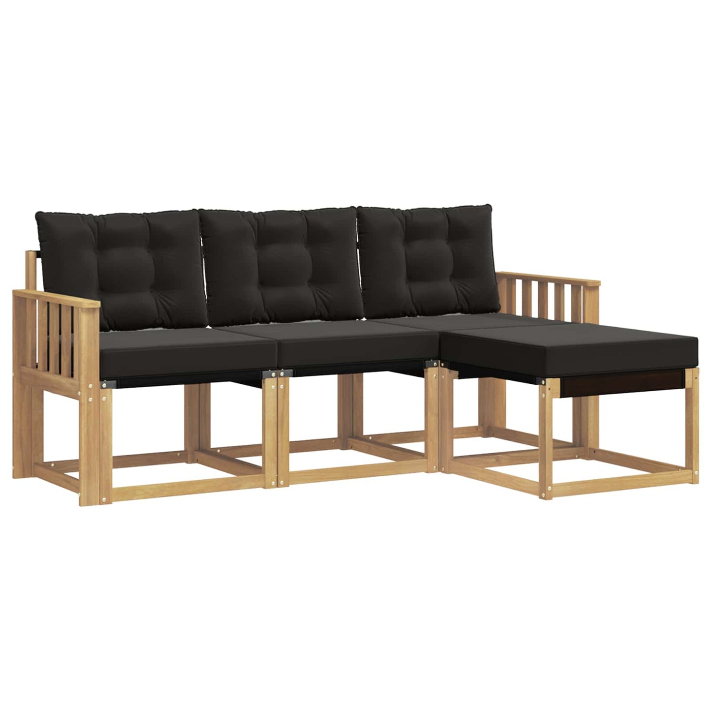 Outdoor-Sofagarnitur mit Kissen 4 pcs Weiß und Schwarz