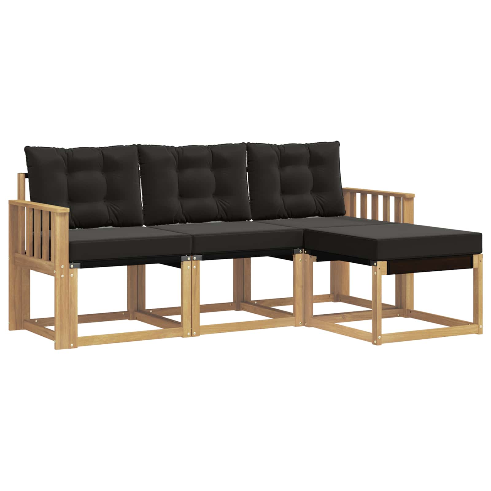 Outdoor-Sofagarnitur mit Kissen 4 pcs Weiß und Schwarz