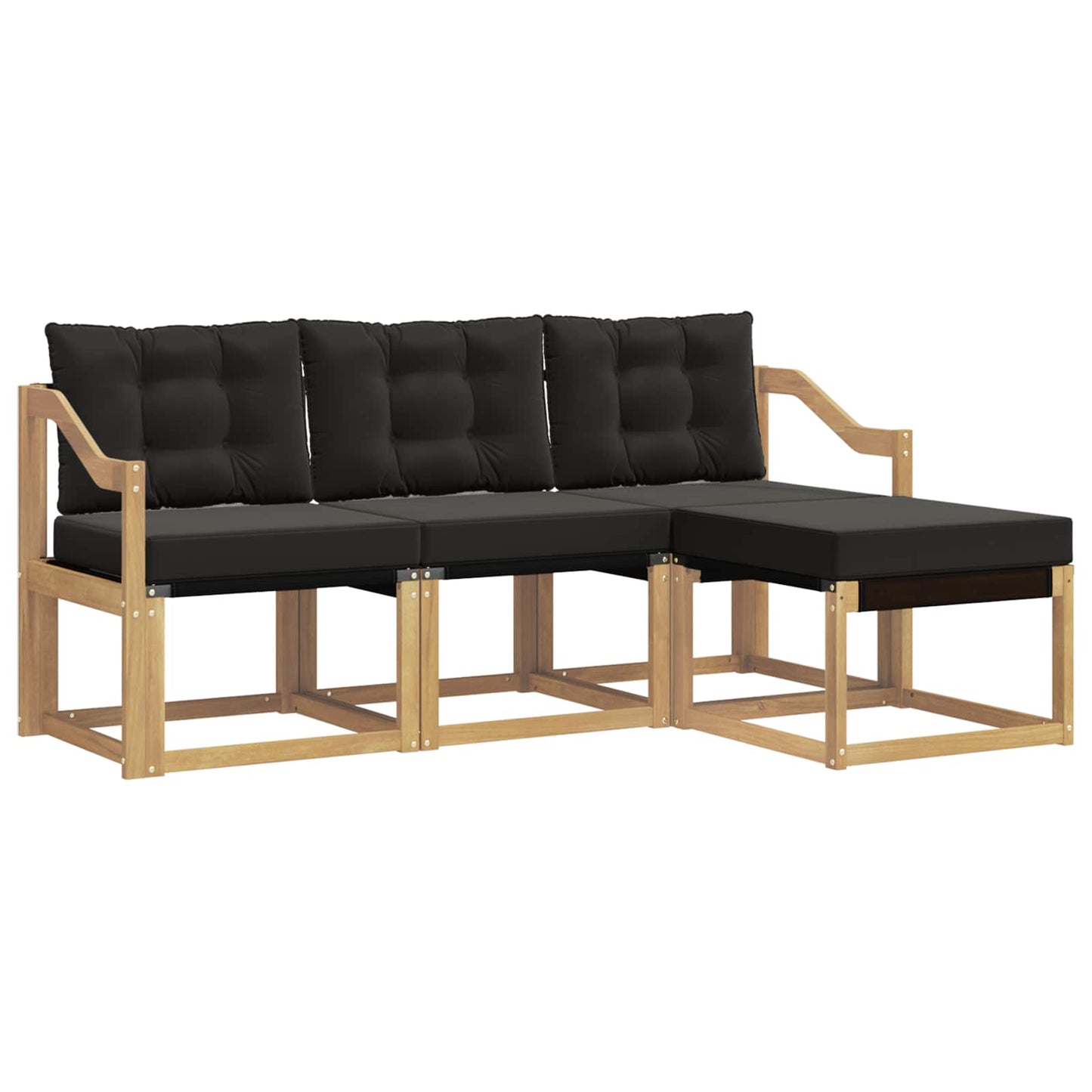 Outdoor-Sofagarnitur mit Kissen 4 pcs Weiß und Schwarz