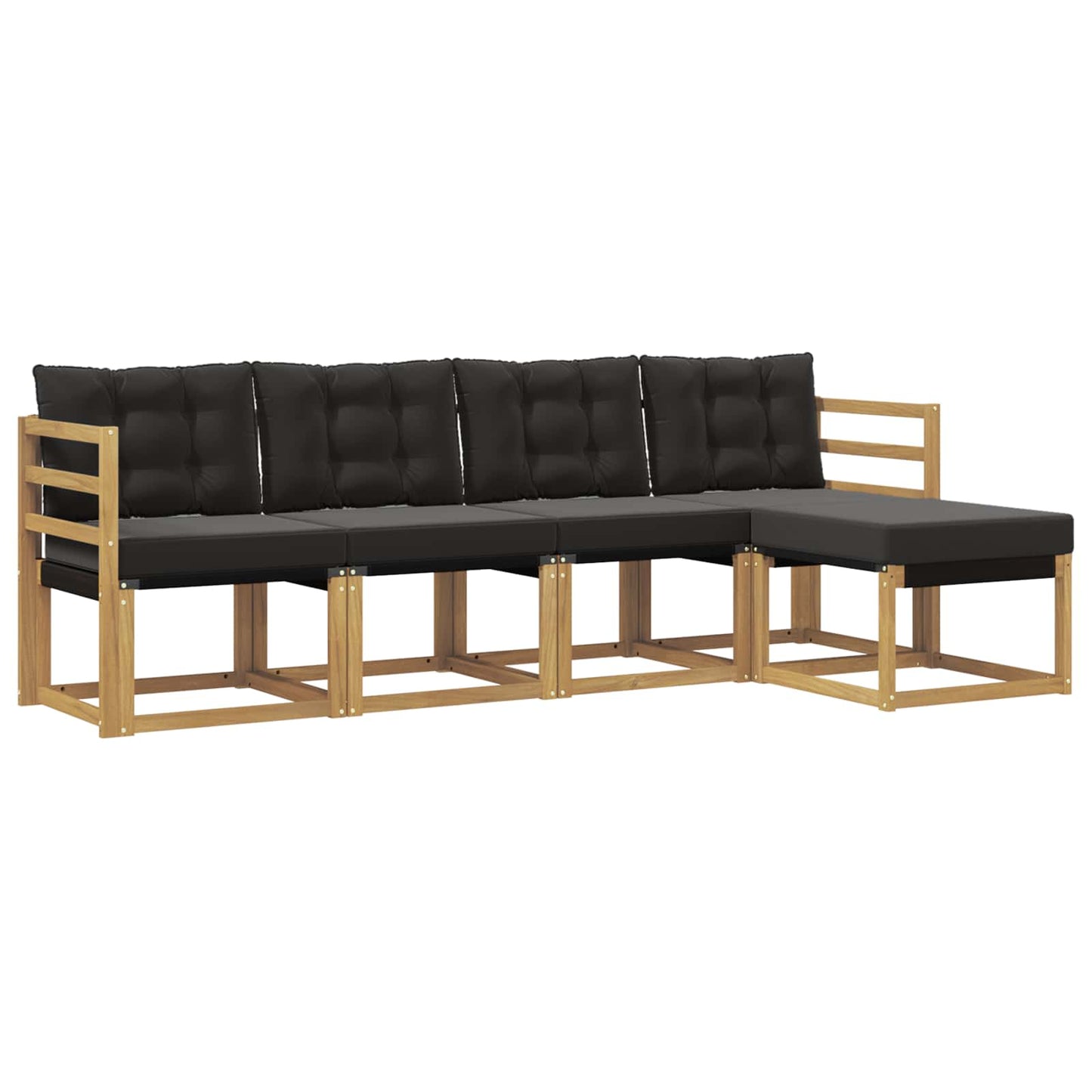 Outdoor-Sofagarnitur mit Kissen 5 pcs Weiß und Schwarz