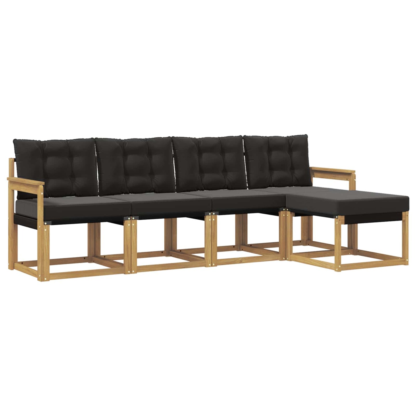 Outdoor-Sofagarnitur mit Kissen 5 pcs Weiß und Schwarz