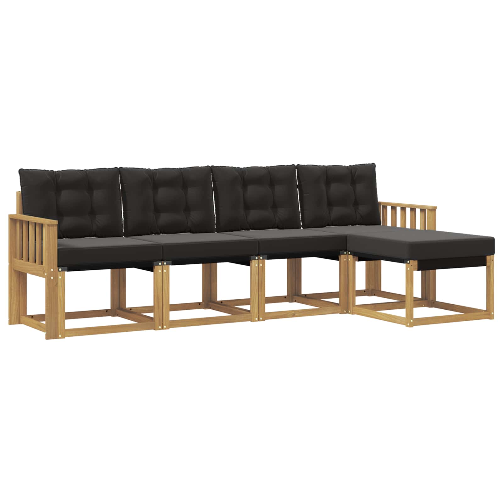 Outdoor-Sofagarnitur mit Kissen 5 pcs Weiß und Schwarz