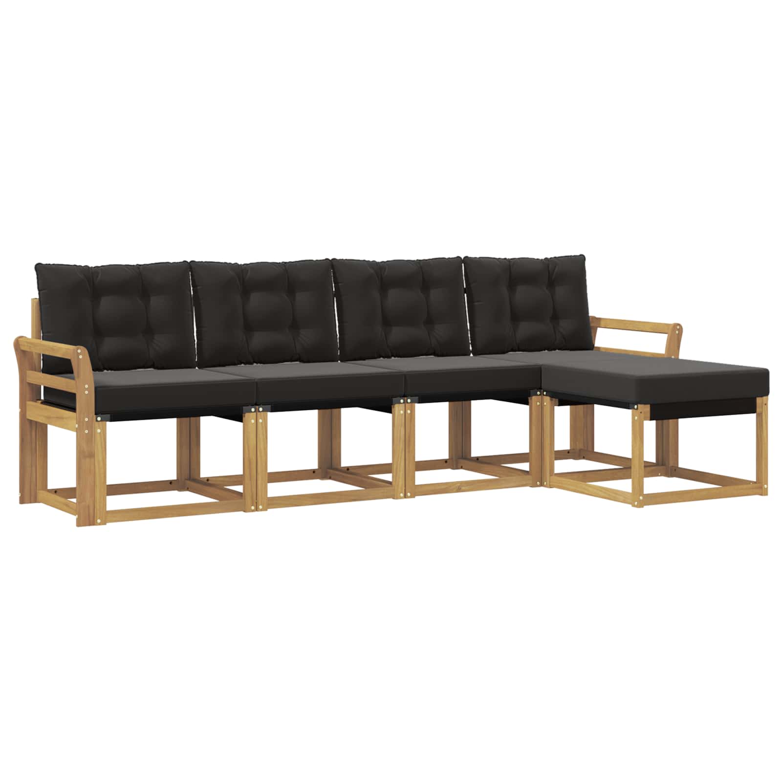 Outdoor-Sofagarnitur mit Kissen 5 pcs Weiß und Schwarz