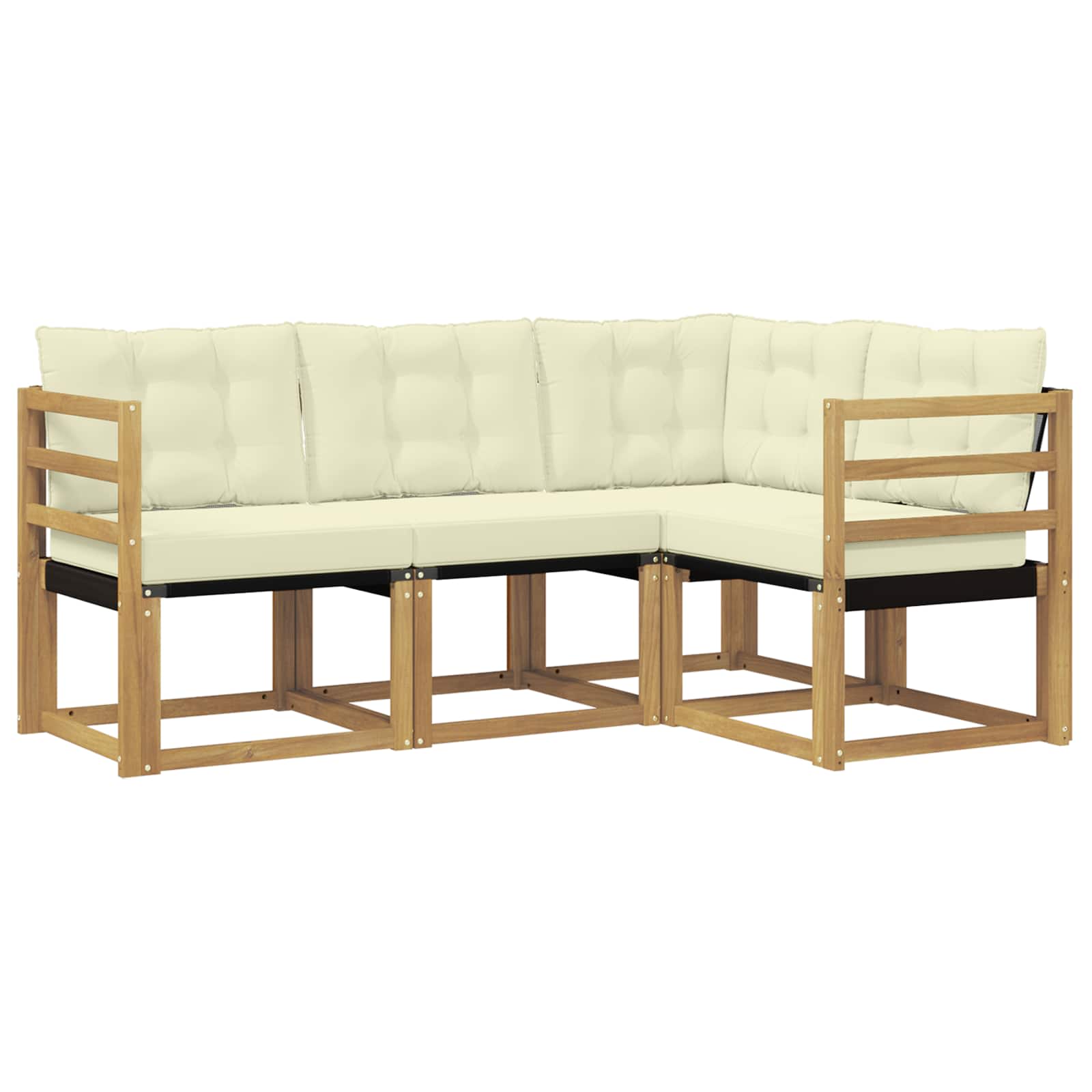 Outdoor-Sofagarnitur mit Kissen 4 pcs Weiß und Creme