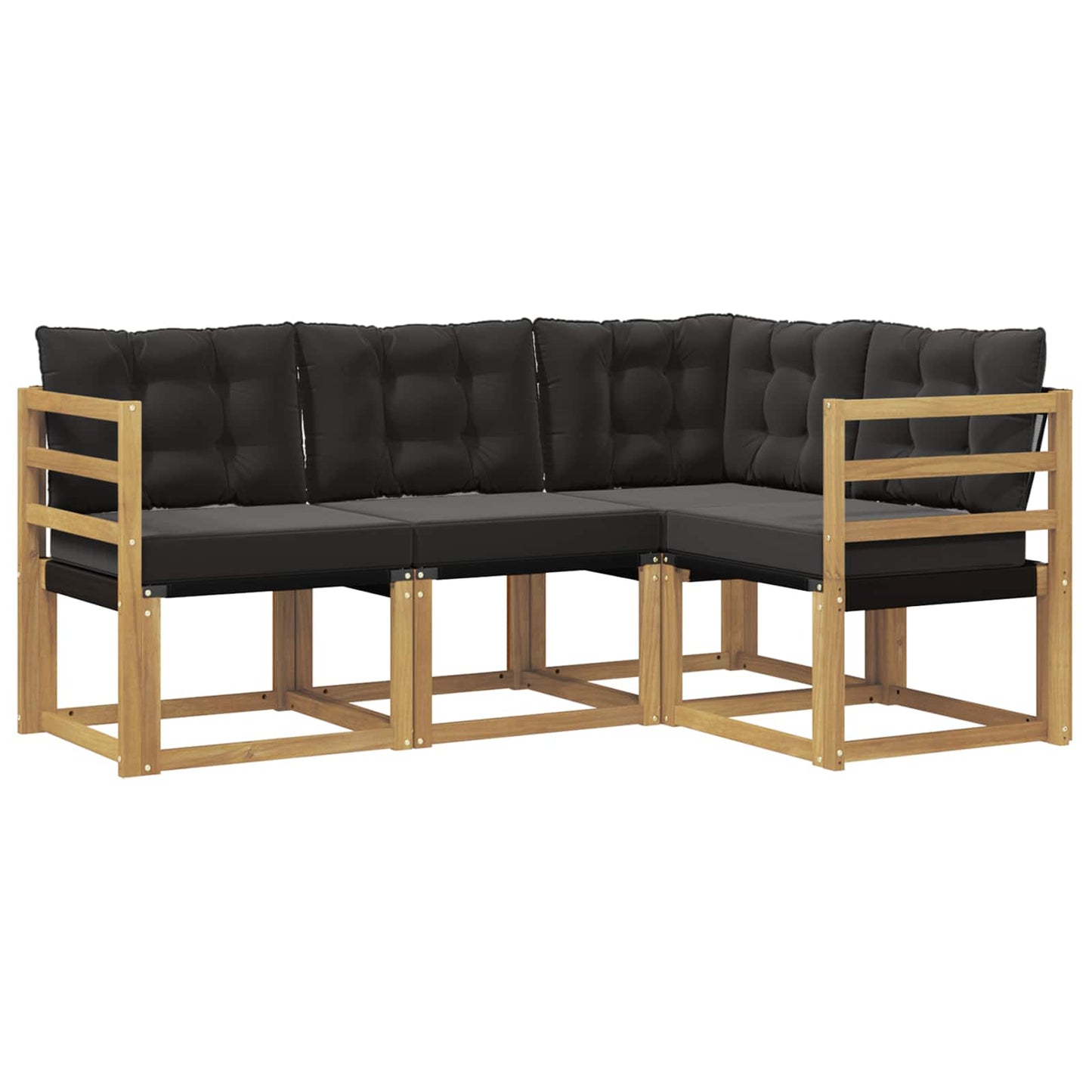 Outdoor-Sofagarnitur mit Kissen 4 pcs Weiß und Schwarz