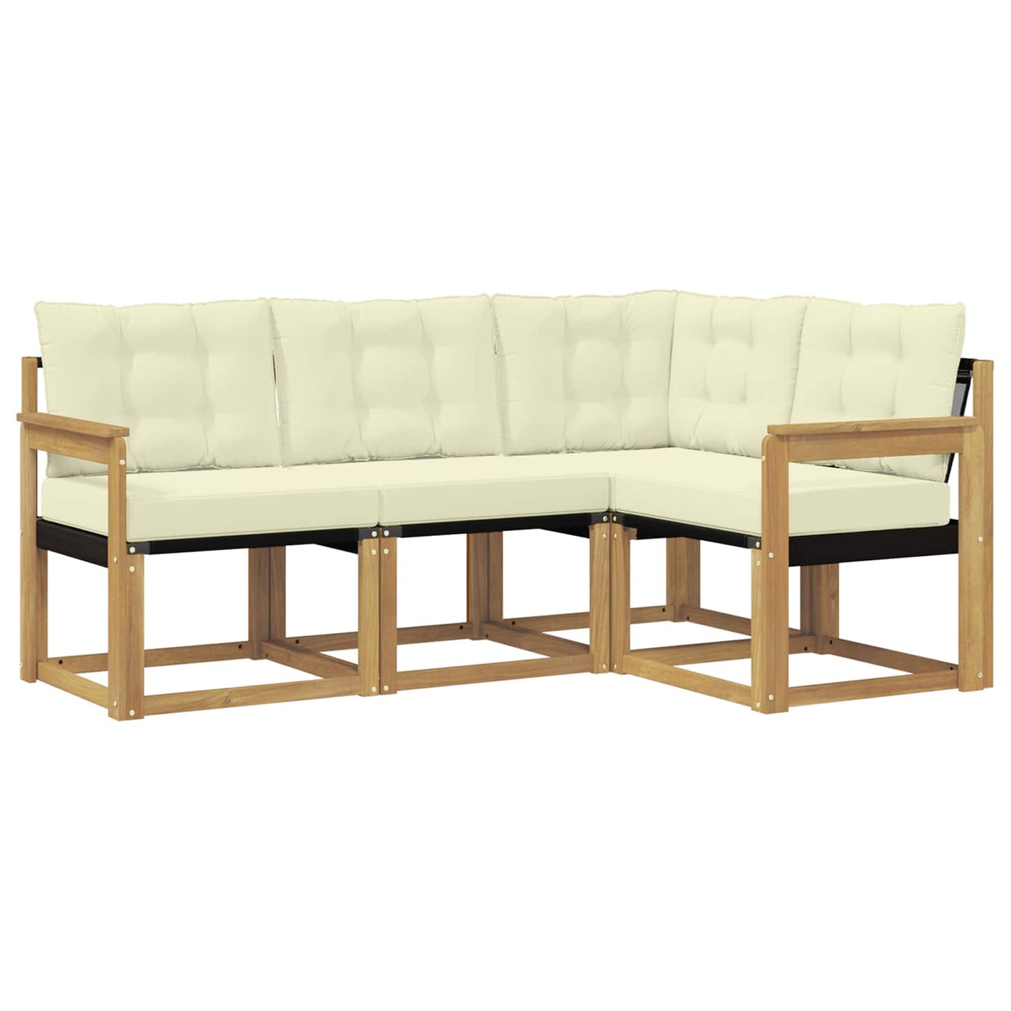 Outdoor-Sofagarnitur mit Kissen 4 pcs Weiß und Creme