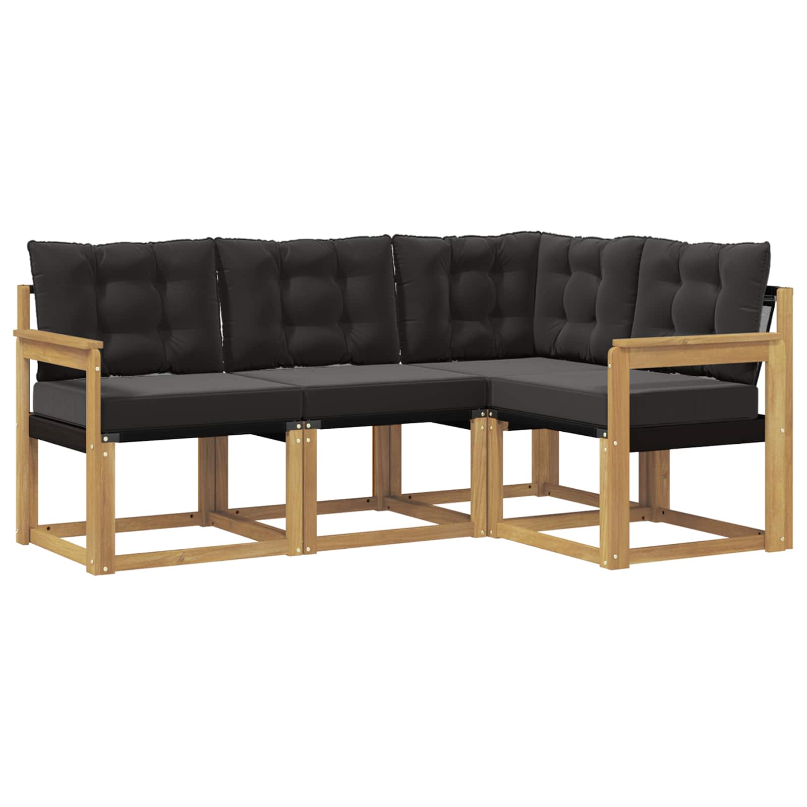 Outdoor-Sofagarnitur mit Kissen 4 pcs Weiß und Schwarz