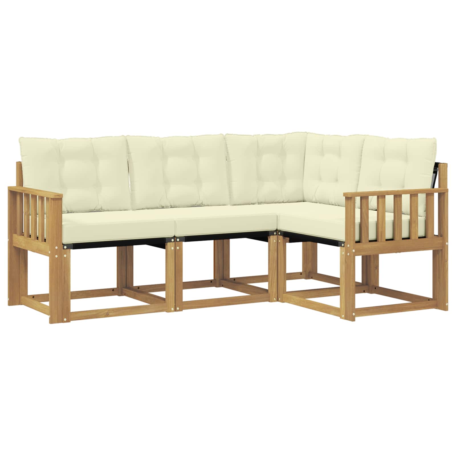 Outdoor-Sofagarnitur mit Kissen 4 pcs Weiß und Creme