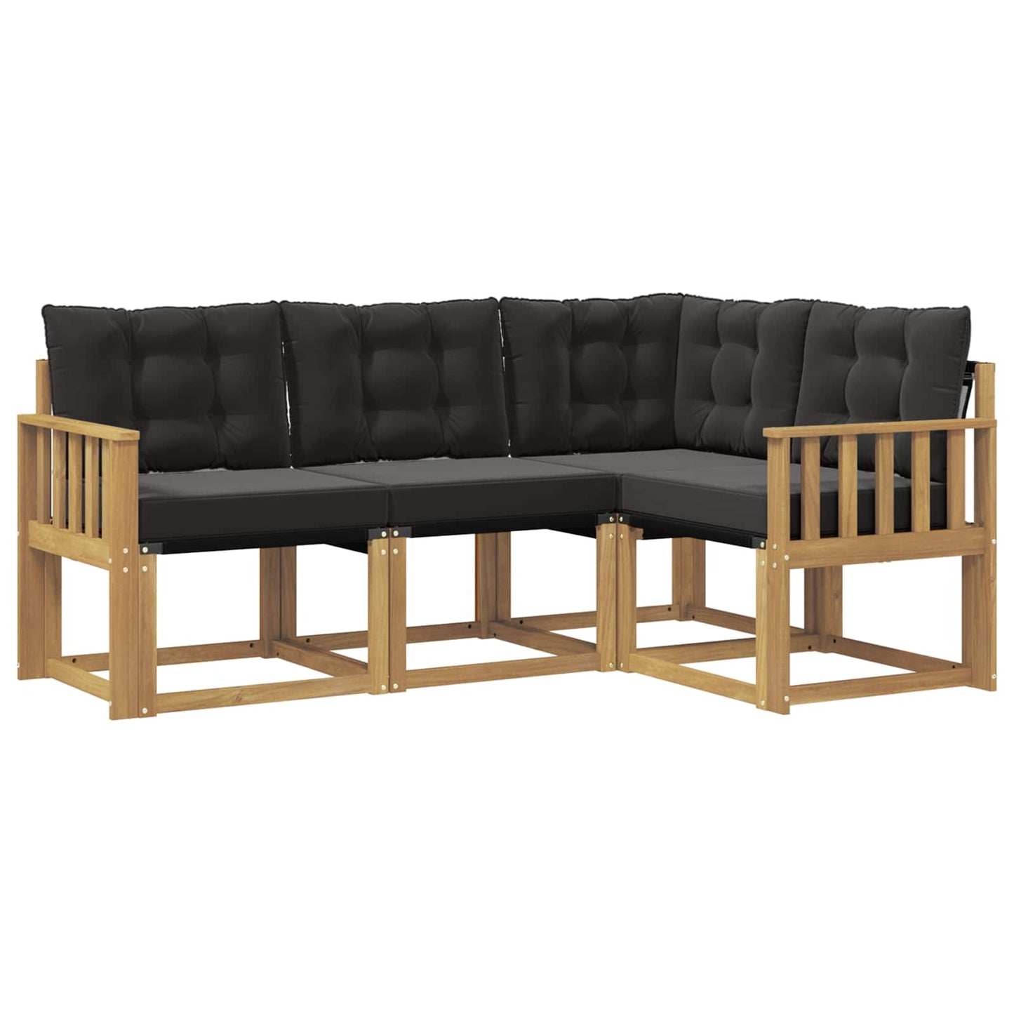 Outdoor-Sofagarnitur mit Kissen 4 pcs Weiß und Schwarz