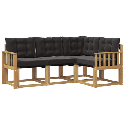 Outdoor-Sofagarnitur 4 stk. Weiß und Schwarz