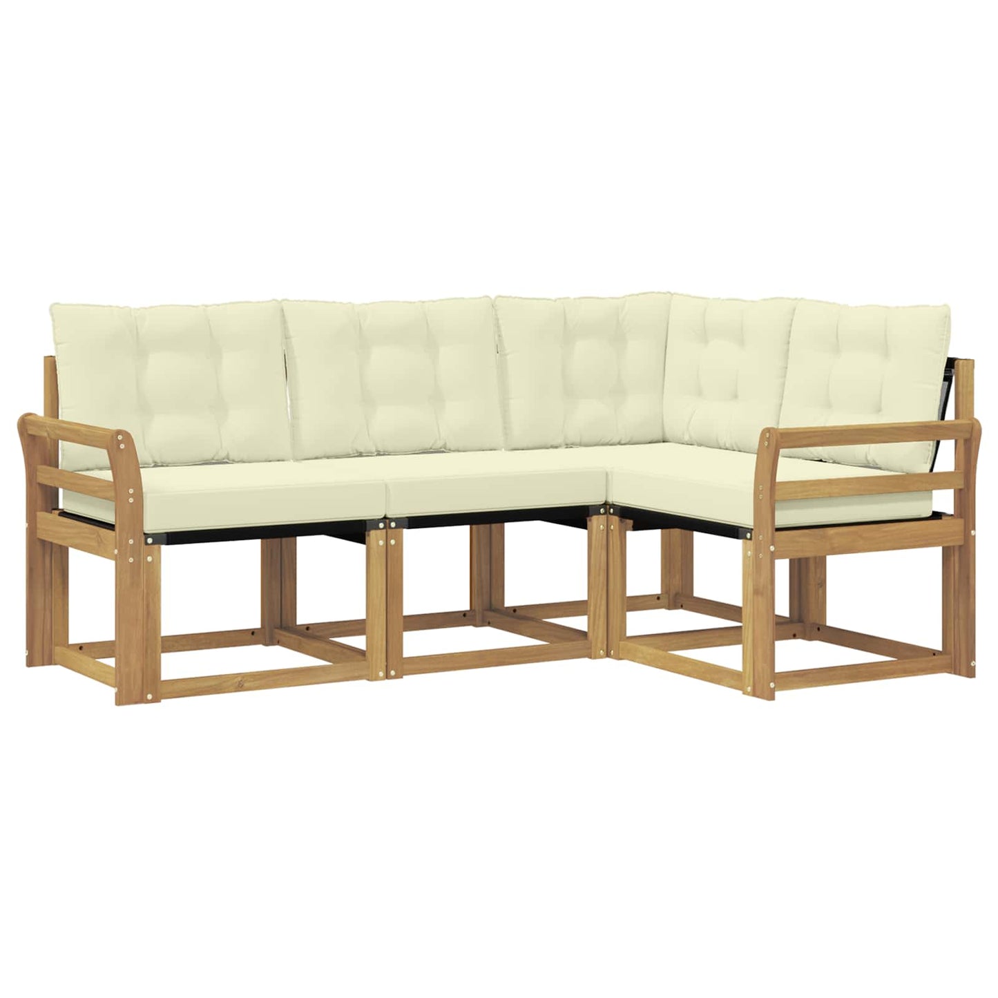 Outdoor-Sofagarnitur mit Kissen 4 pcs Weiß und Creme