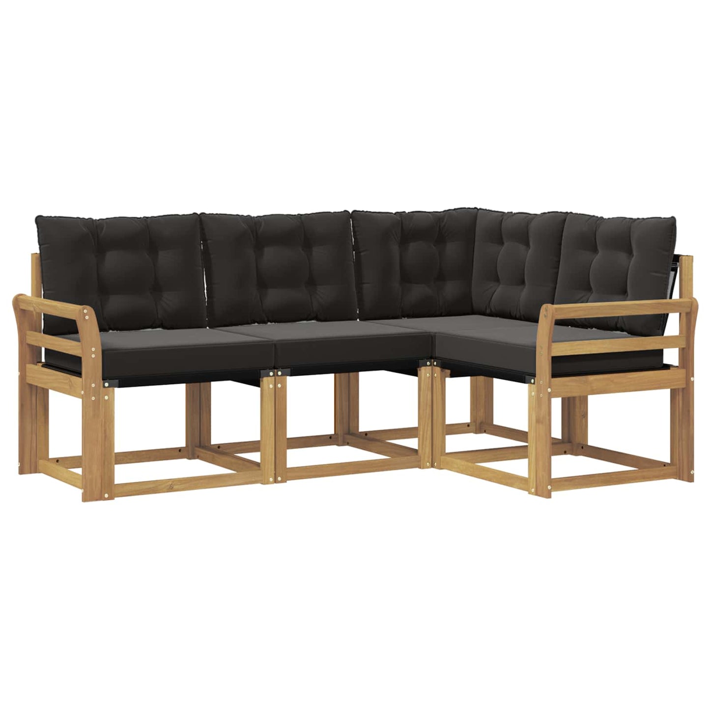 Outdoor-Sofagarnitur mit Kissen 4 pcs Weiß und Schwarz