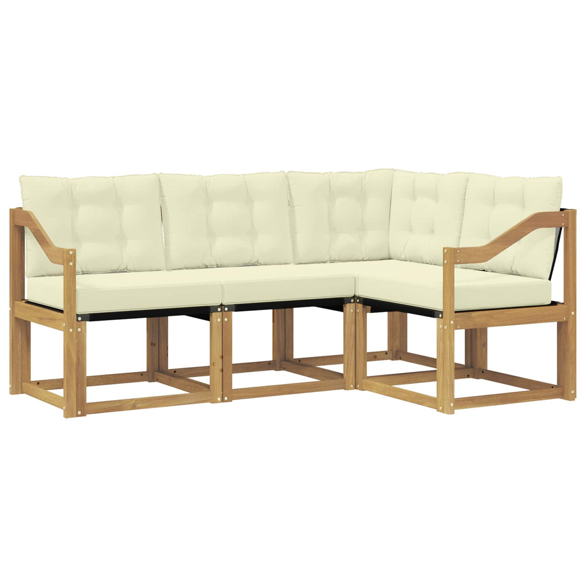 Outdoor-Sofagarnitur 4 stk. Weiß und Creme