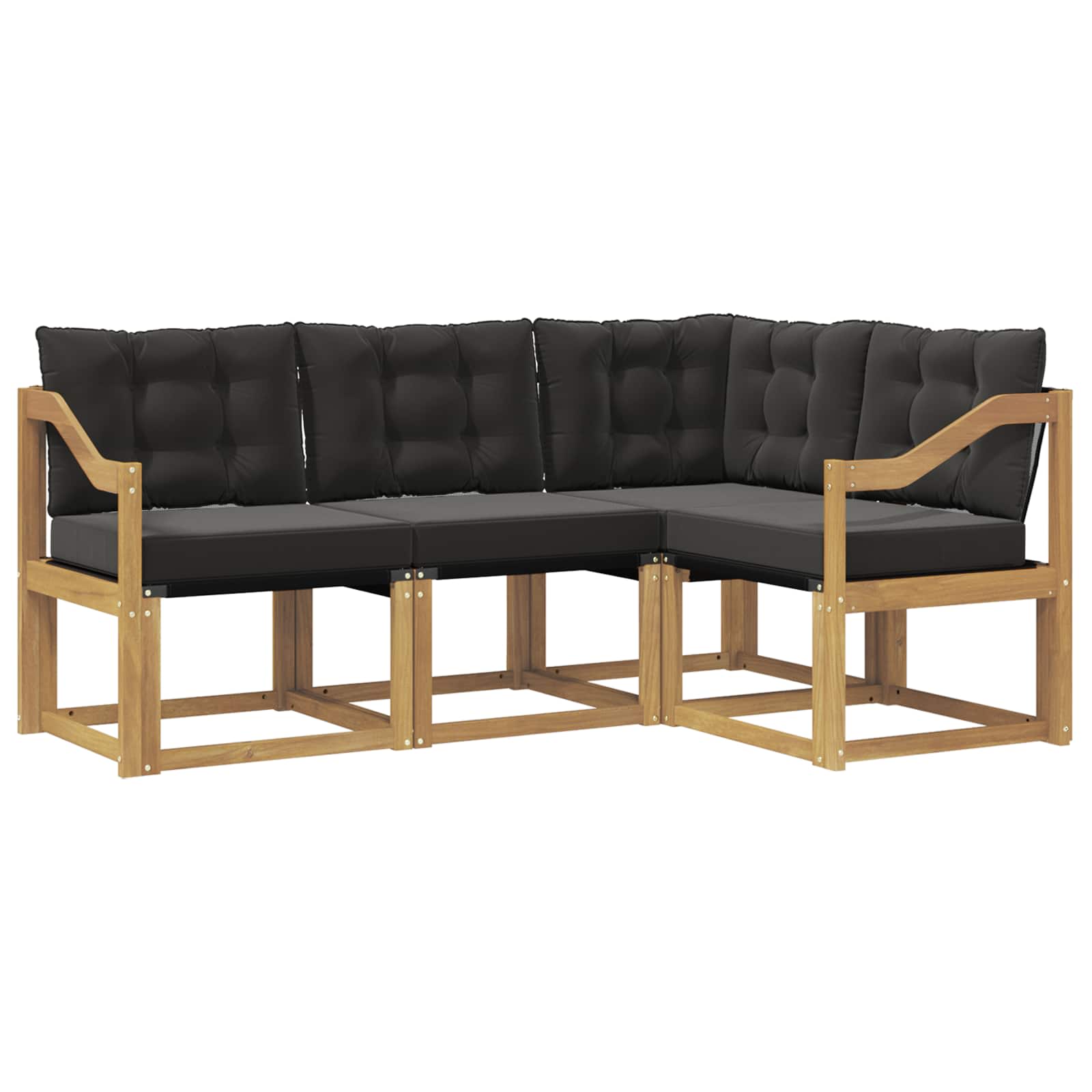 Outdoor-Sofagarnitur mit Kissen 4 pcs Weiß und Schwarz
