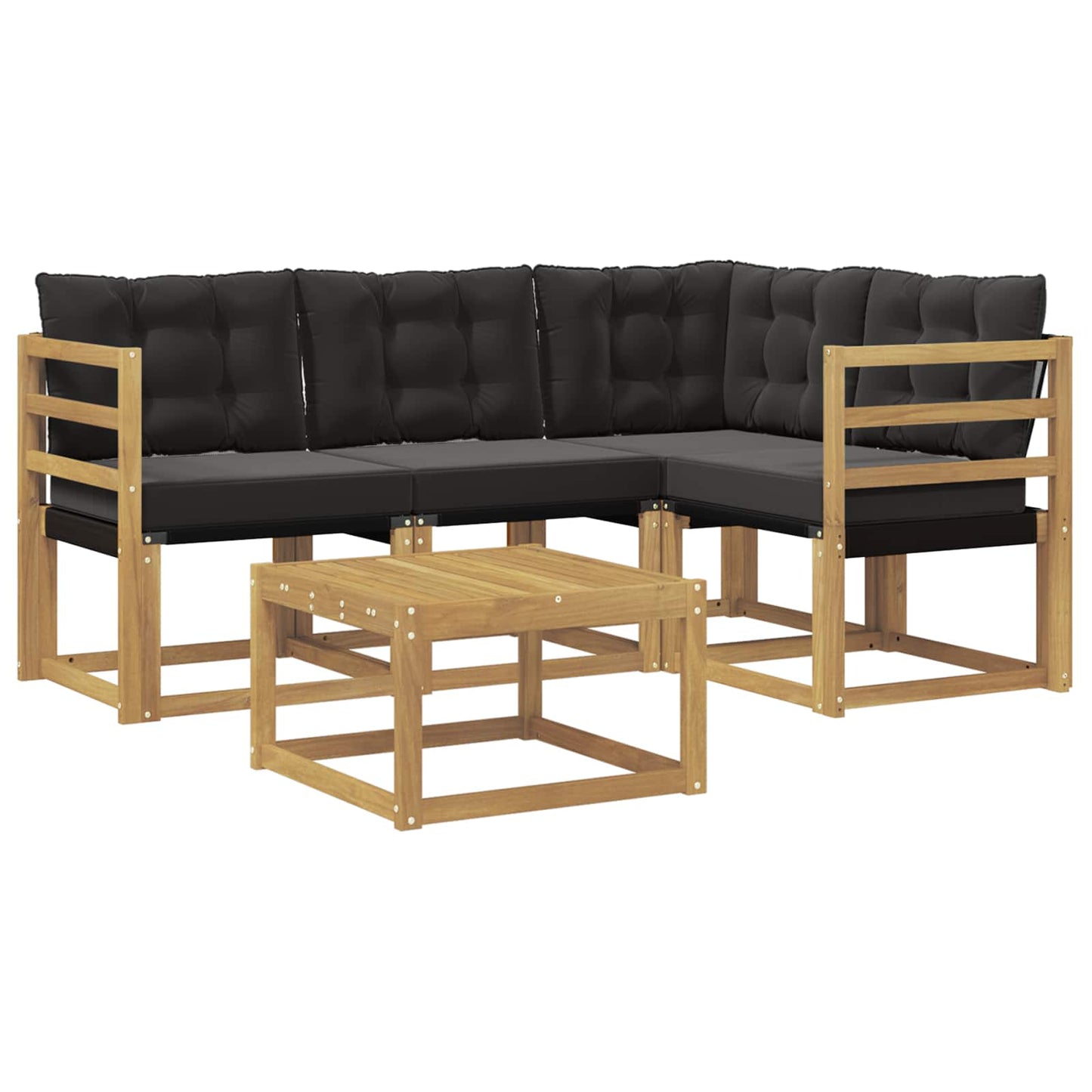 Outdoor-Sofagarnitur mit Kissen 5 pcs Weiß und Schwarz