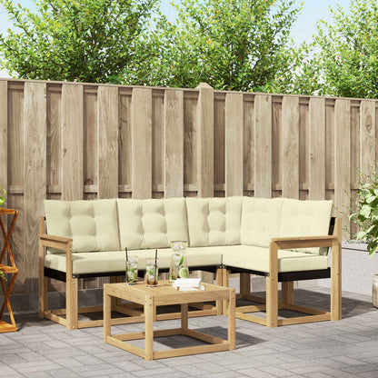 Outdoor-Sofagarnitur 5 stk. Weiß und Creme