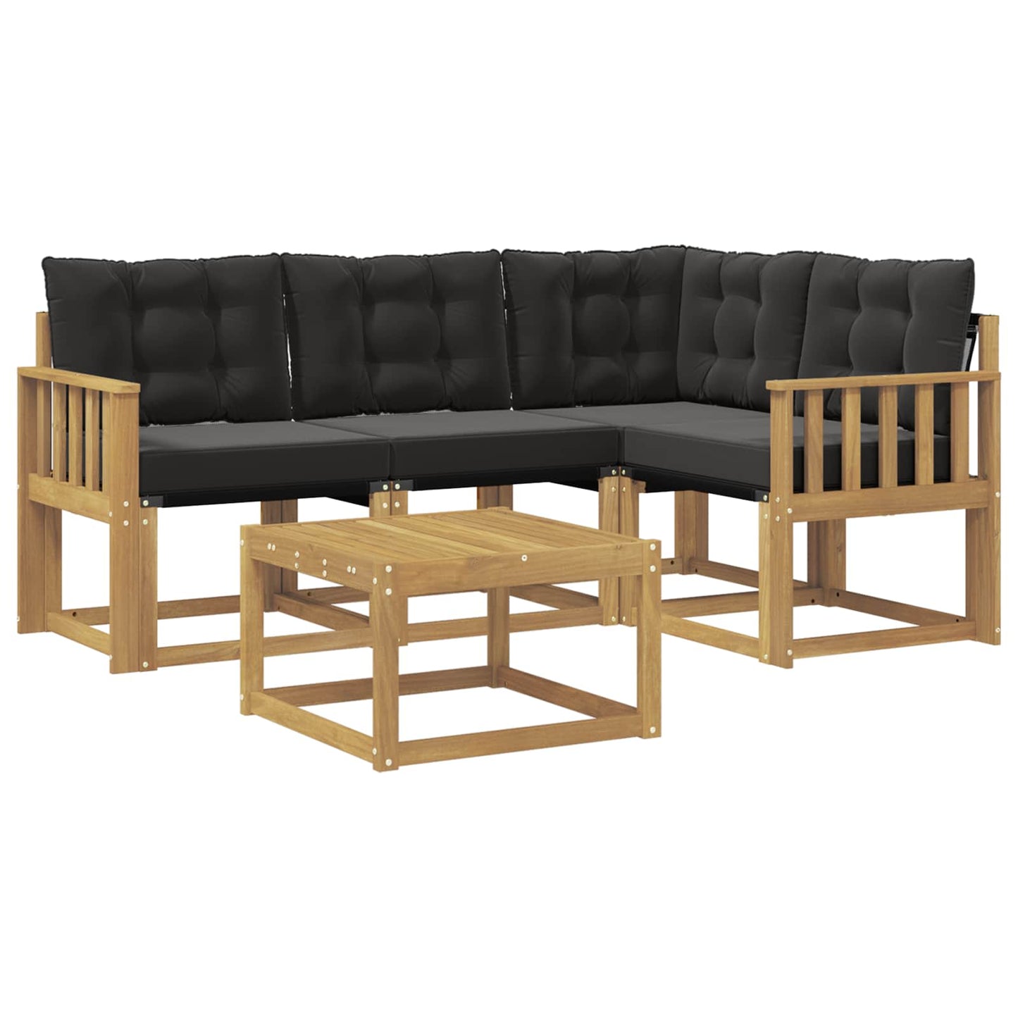 Outdoor-Sofagarnitur mit Kissen 5 pcs Weiß und Schwarz