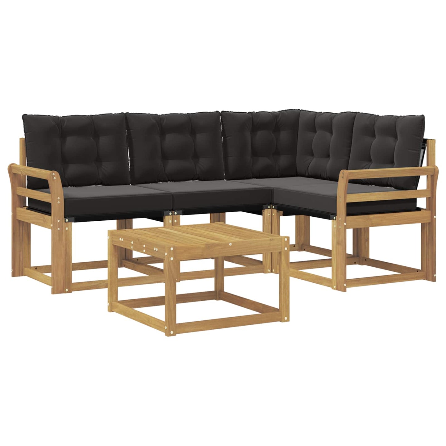 Outdoor-Sofagarnitur mit Kissen 5 pcs Weiß und Schwarz