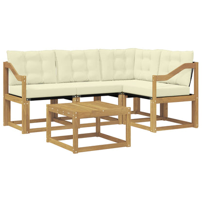 Outdoor-Sofagarnitur 5 stk. Weiß und Creme