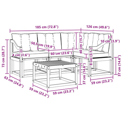 Outdoor-Sofagarnitur 5 stk. Weiß und Creme