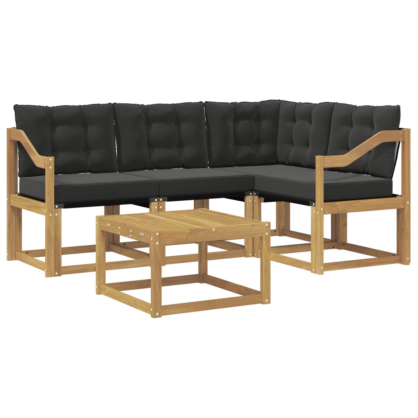 Outdoor-Sofagarnitur mit Kissen 5 pcs Weiß und Schwarz