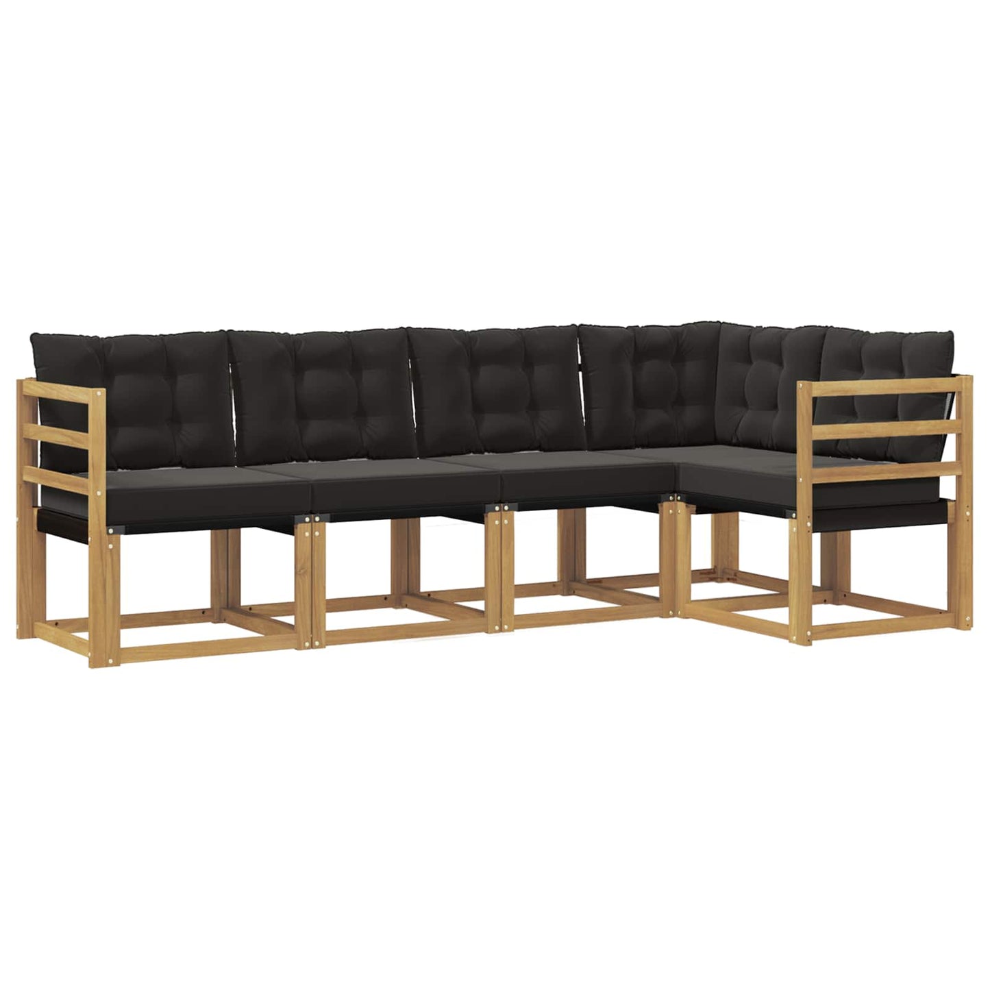 Outdoor-Sofagarnitur mit Kissen 5 pcs Weiß und Schwarz