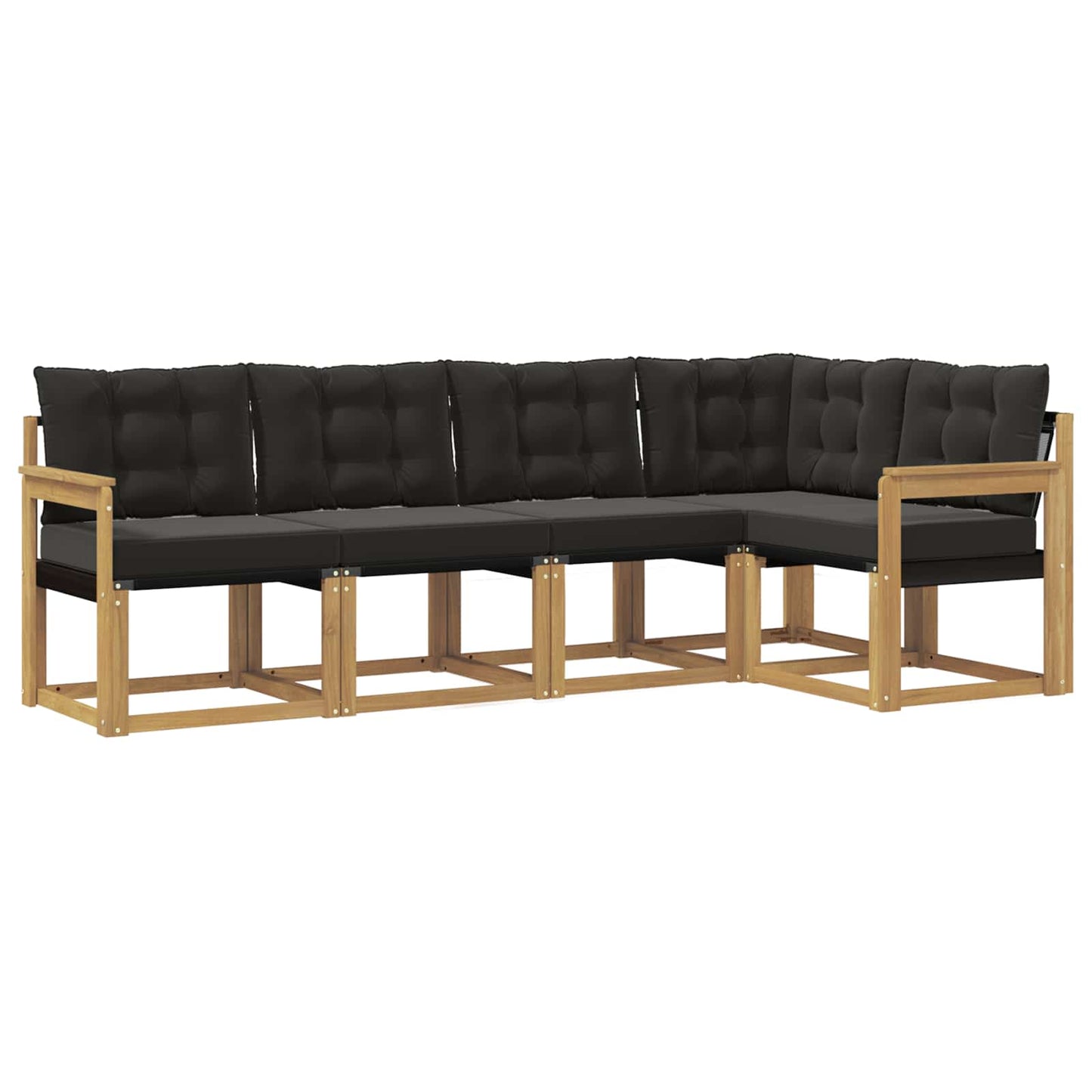 Outdoor-Sofagarnitur mit Kissen 5 pcs Weiß und Schwarz