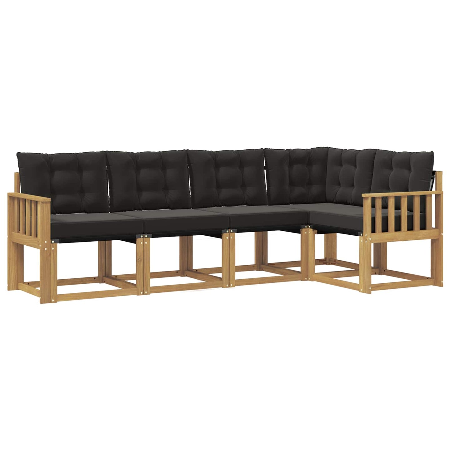 Outdoor-Sofagarnitur mit Kissen 5 pcs Weiß und Schwarz
