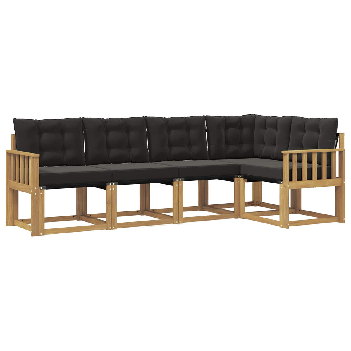 Outdoor-Sofagarnitur 5 stk. Weiß und Schwarz