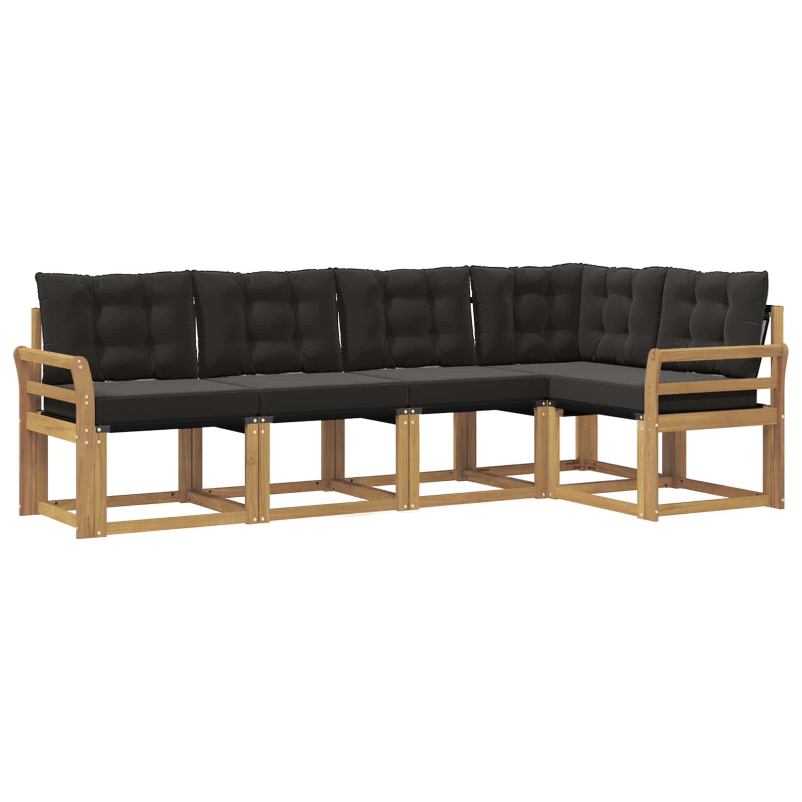 Outdoor-Sofagarnitur mit Kissen 5 pcs Weiß und Schwarz
